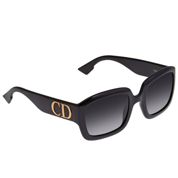 Christian Dior "D Dior" Black Oversized Square Sunglasses - Picture 1 of 11